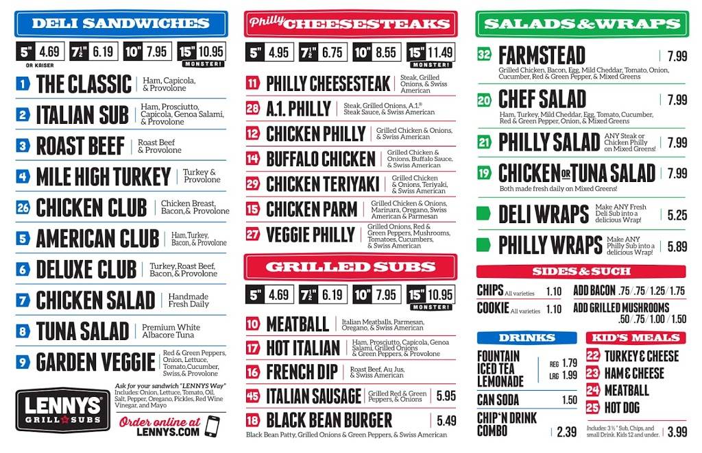 Lennys Grill & Subs | meal takeaway | 102 Lumber Dr, Franklin, TN 37064, USA | 6155918898 OR +1 615-591-8898