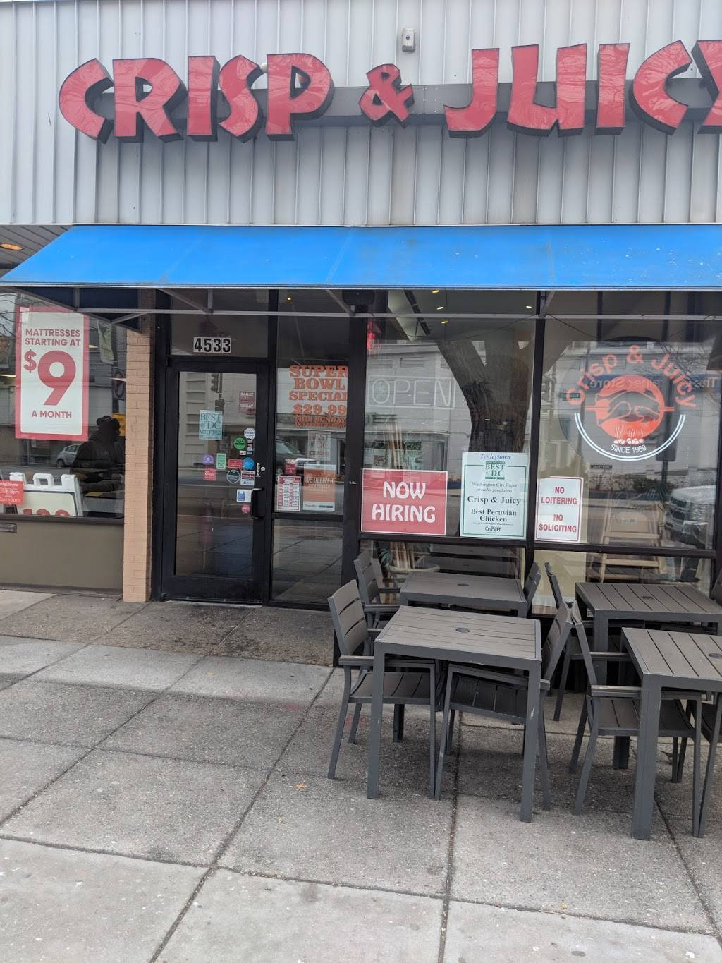 Crisp & Juicy | restaurant | 4533 Wisconsin Ave NW, Washington, DC 20016, USA | 2029661222 OR +1 202-966-1222