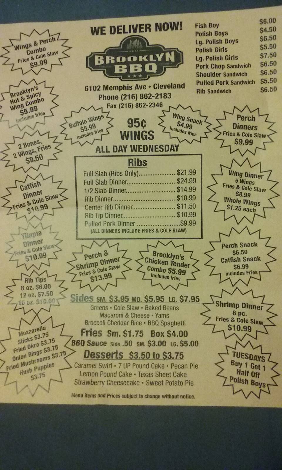 Brooklyn Barbeque | restaurant | 6102 Memphis Ave, Cleveland, OH 44144, USA | 2168622183 OR +1 216-862-2183