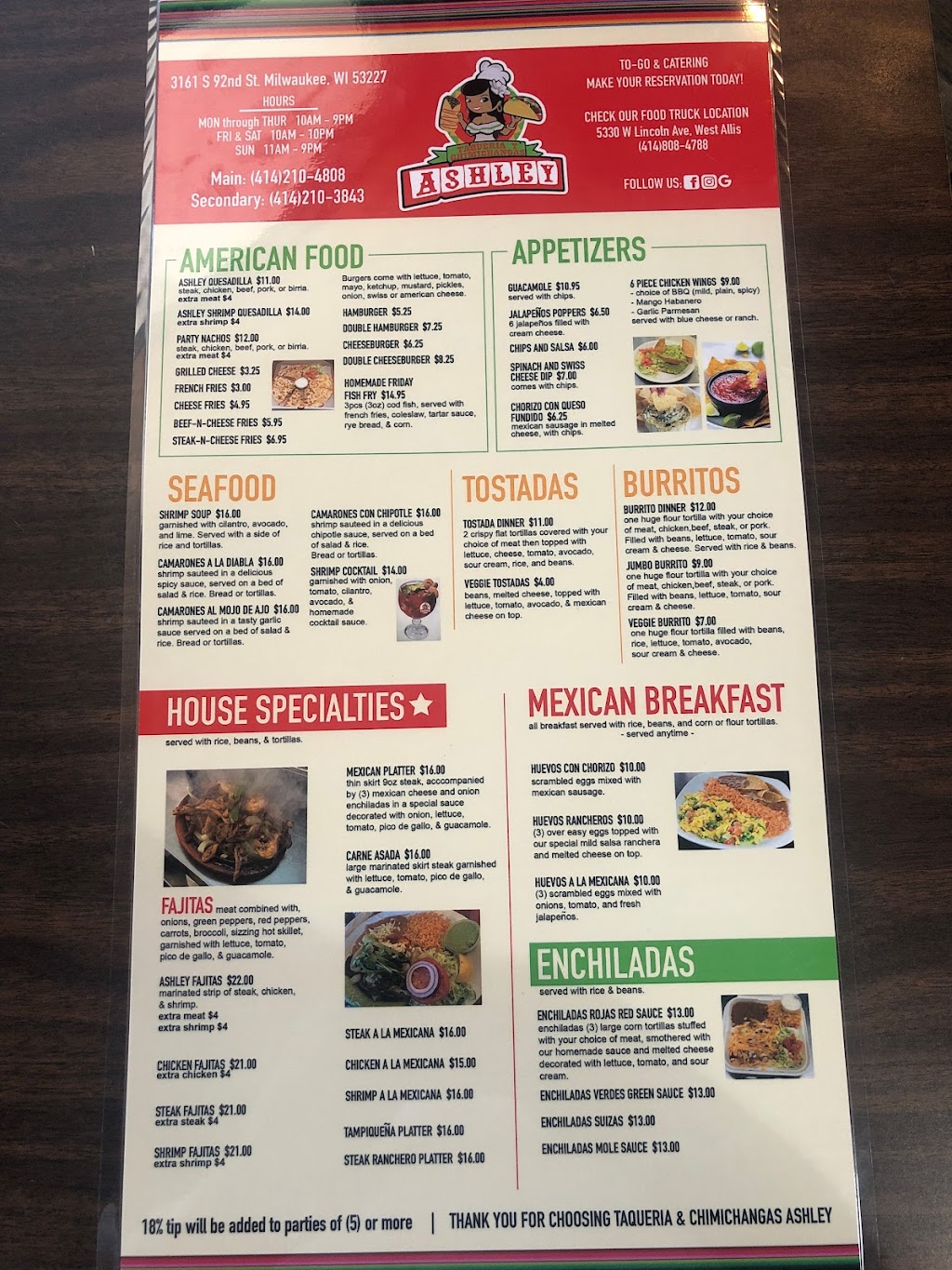 Taqueria Y Chimichangas Ashley | restaurant | 3161 S 92nd St, Milwaukee, WI 53227, USA | 4142104808 OR +1 414-210-4808