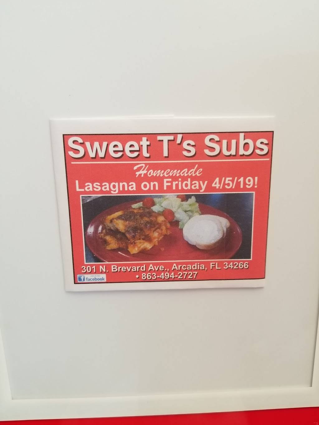 Sweet Ts Subs | restaurant | 301 N Brevard Ave, Arcadia, FL 34266, USA | 8634942727 OR +1 863-494-2727