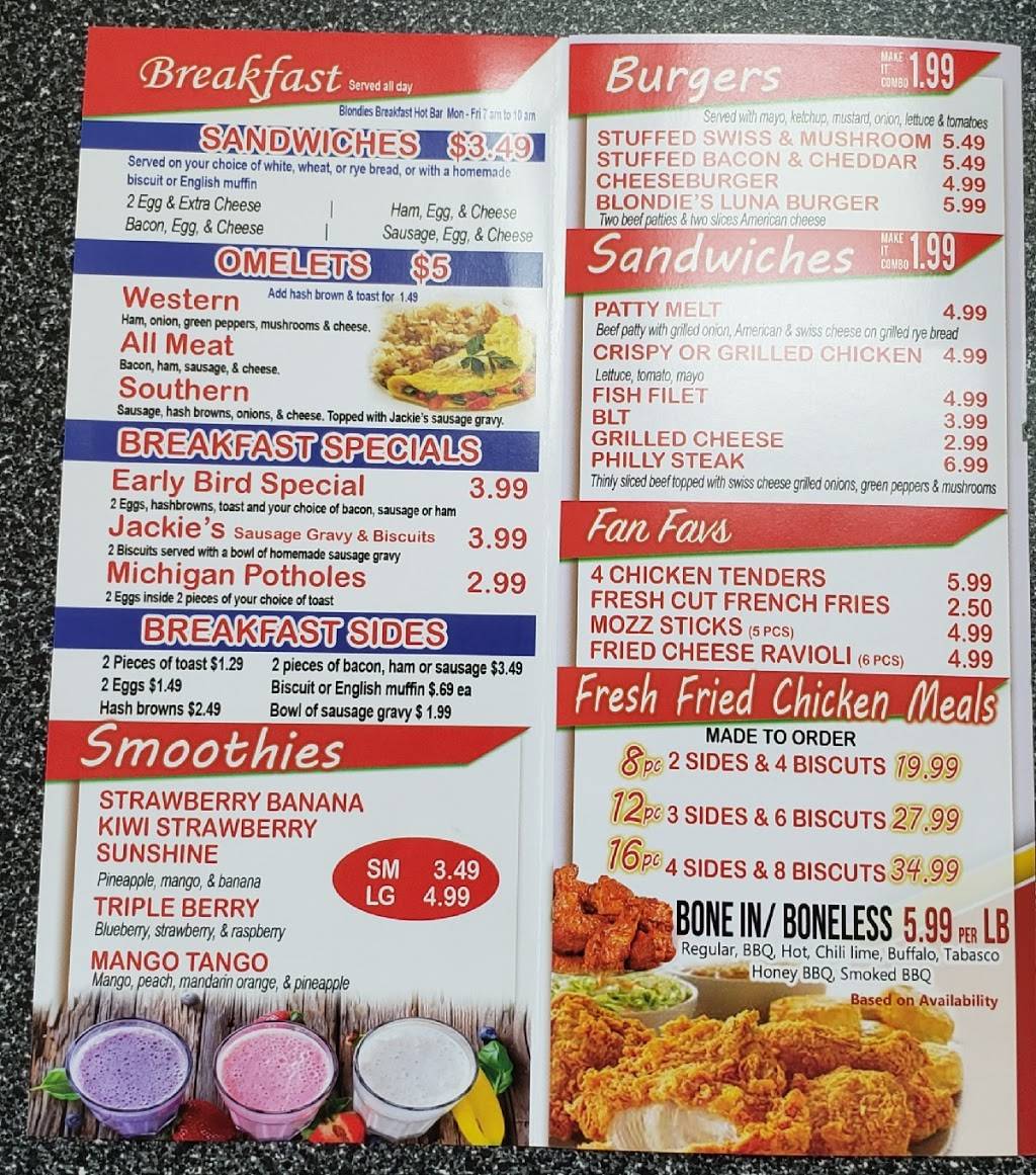 Blondies Diner & Pizzaeria | restaurant | 4180 Luna Pier Rd, Luna Pier, MI 48157, USA | 7343448225 OR +1 734-344-8225