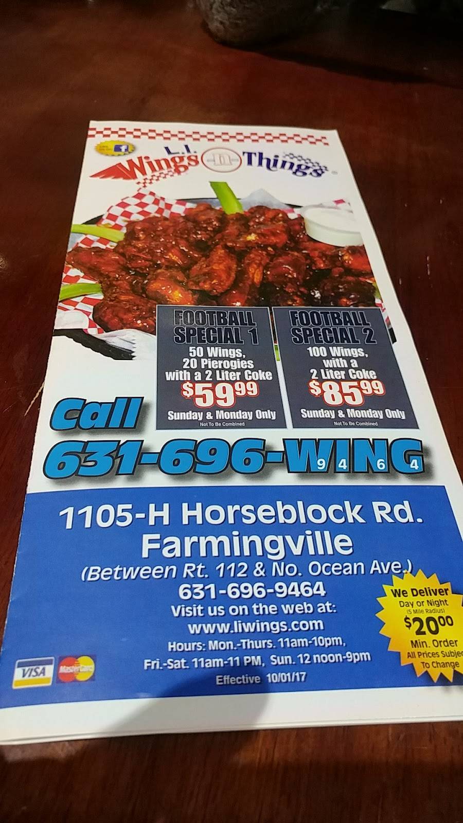 L.I. Wings-N-Things | restaurant | 1105 Horseblock Road H, Farmingville, NY 11738, USA | 6316969464 OR +1 631-696-9464