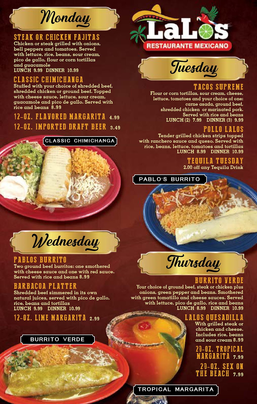 LALOS RESTAURANTE MEXICANO | restaurant | 104 N Peters St, Garrett, IN 46738, USA | 2603573505 OR +1 260-357-3505