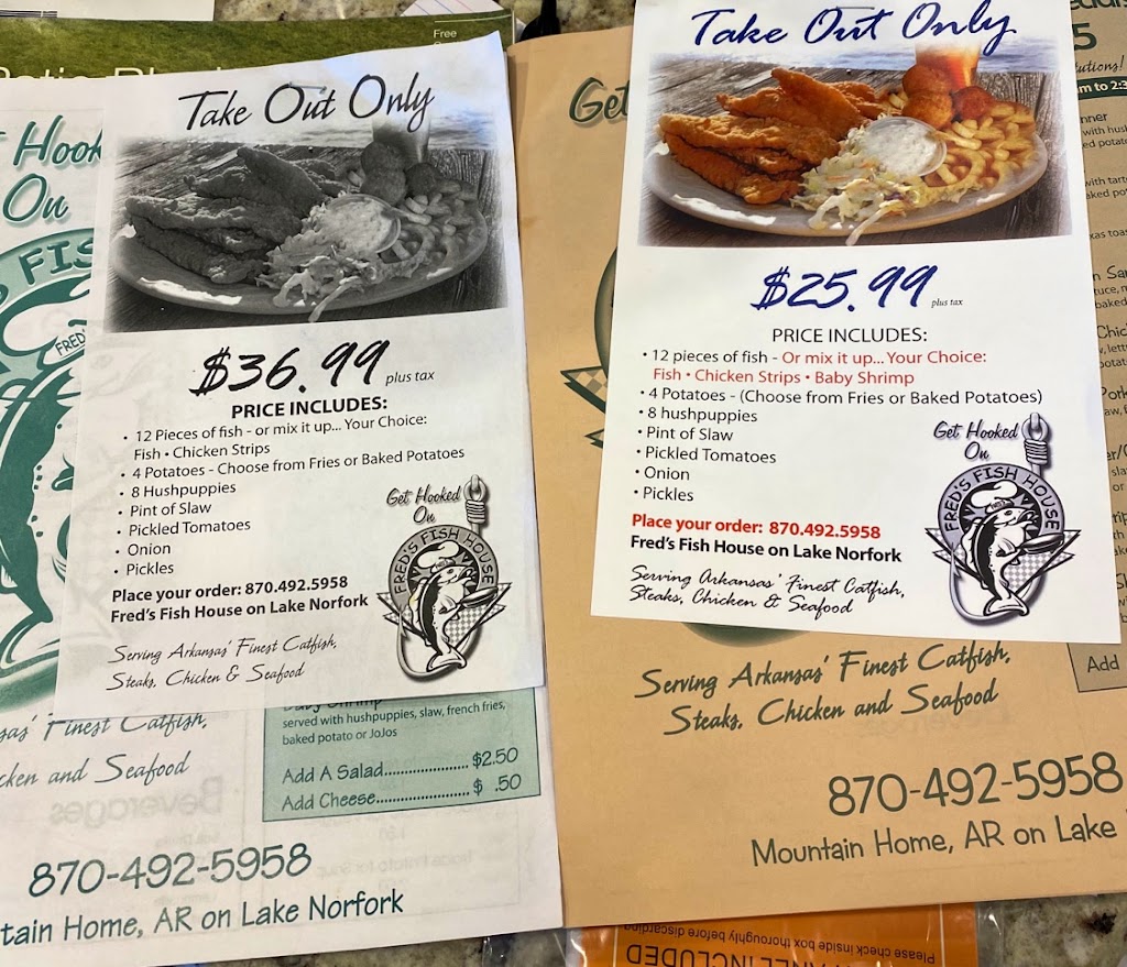 Freds Fish House | restaurant | 44 Hwy 101 Cutoff, Mountain Home, AR 72653, USA | 8704925958 OR +1 870-492-5958