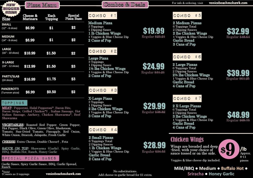 Venice Beach Pizza, Wings & Shawarma | restaurant | 801 Mohawk Rd W Unit #2, Hamilton, ON L9C 6C2, Canada | 9055389001 OR +1 905-538-9001