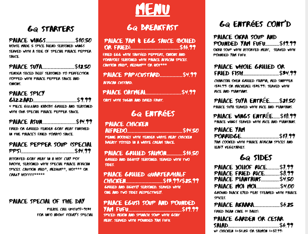 GQ Palace Restaurant and Lounge | restaurant | 8833 Greenbelt Rd, Lanham, MD 20770, USA | 2405841884 OR +1 240-584-1884