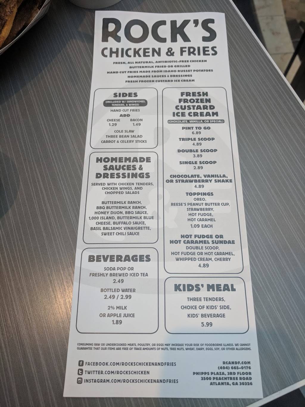 Rocks Chicken & Fries | restaurant | 3500 Peachtree Rd Suite J-3A, Atlanta, GA 30326, USA | 4046650176 OR +1 404-665-0176