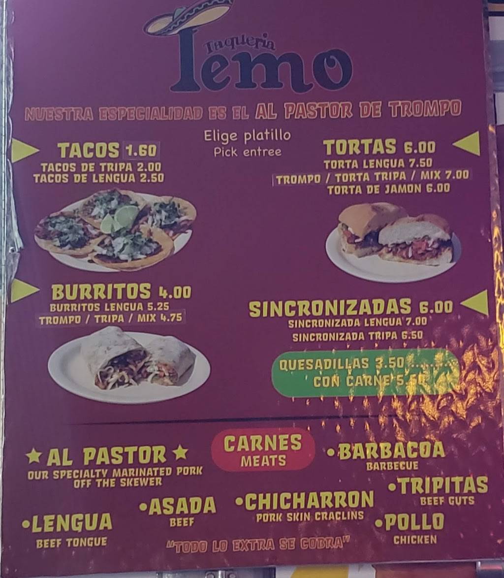 Taqueria Temo Taco Truck | restaurant | 2611 NE 28th St, Fort Worth, TX 76111, USA | 8176553744 OR +1 817-655-3744