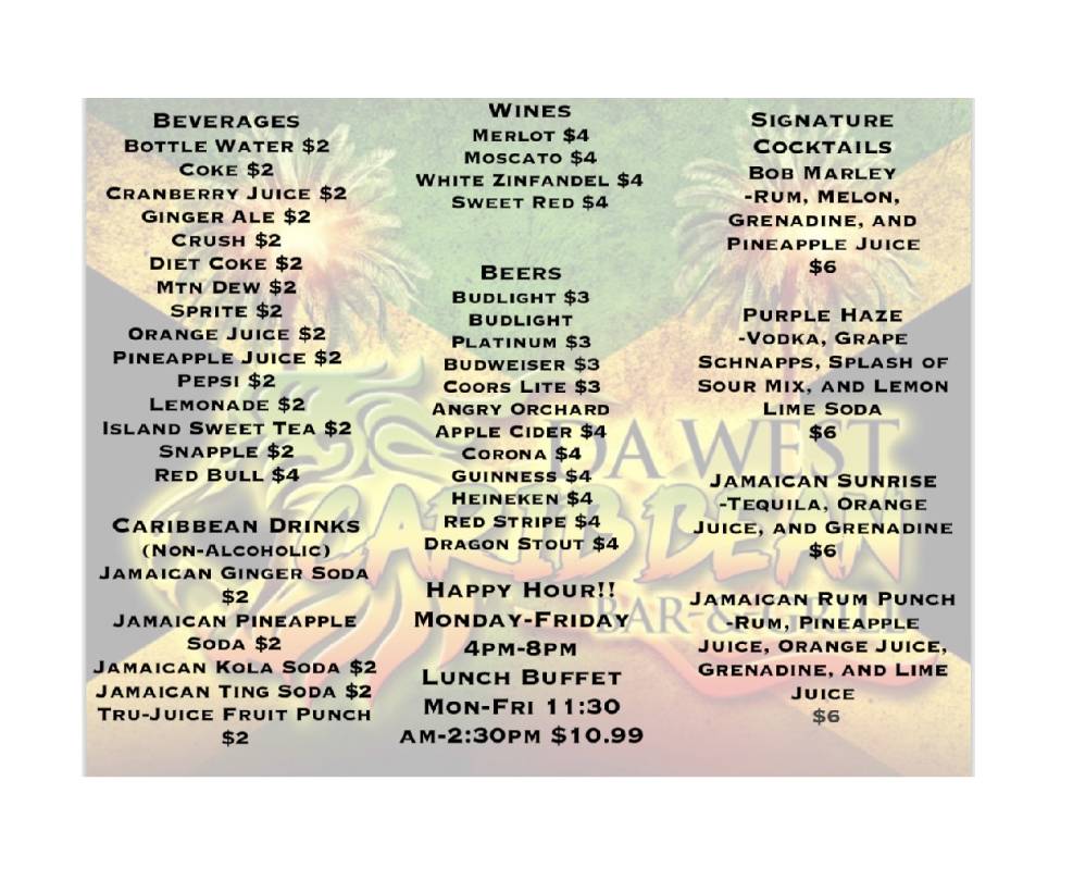 Da West Caribbean Bar & Grill | restaurant | 1919 Airport Blvd, Cayce, SC 29033, USA | 8037086201 OR +1 803-708-6201