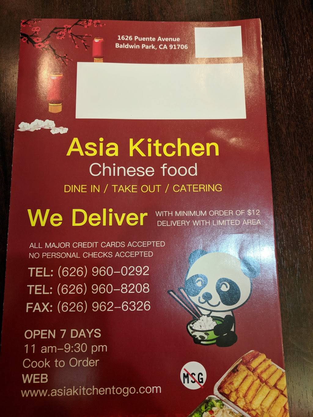 Asia Kitchen | restaurant | 1626 Puente Ave, Baldwin Park, CA 91706, USA | 6269608208 OR +1 626-960-8208