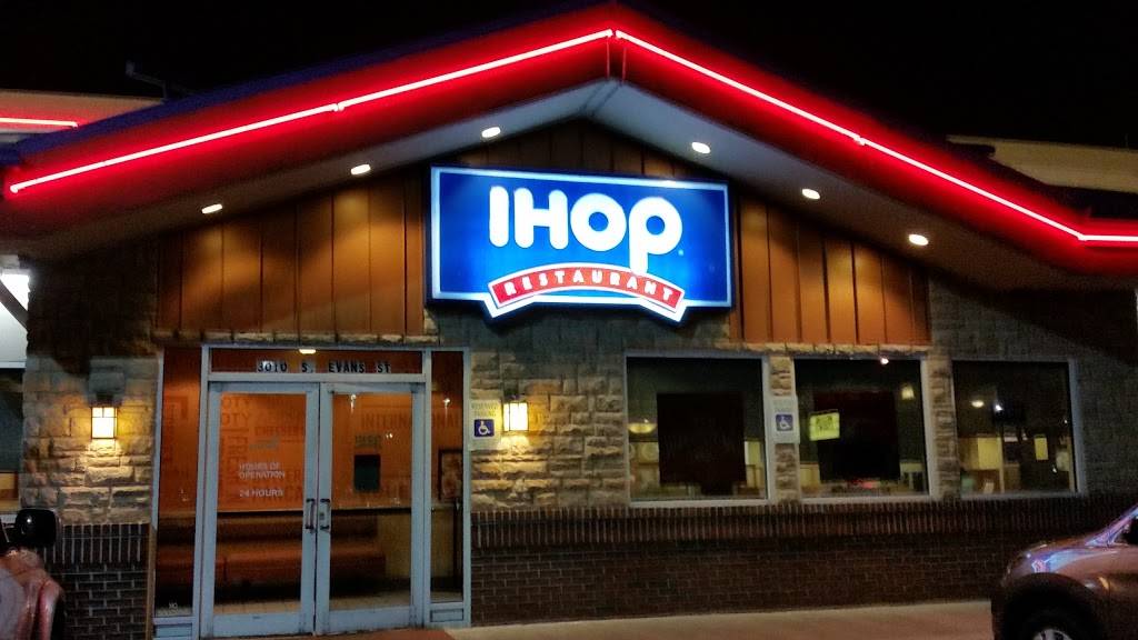 IHOP | restaurant | 3010 Evans St, Greenville, NC 27834, USA | 2523532512 OR +1 252-353-2512