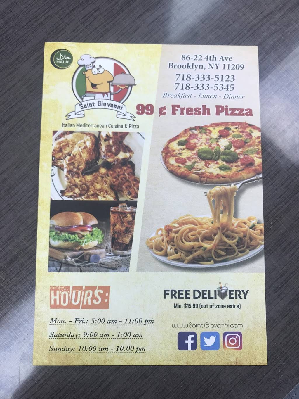 Saint Giovanni | restaurant | 8622 4th Ave, Brooklyn, NY 11209, USA | 7183335123 OR +1 718-333-5123