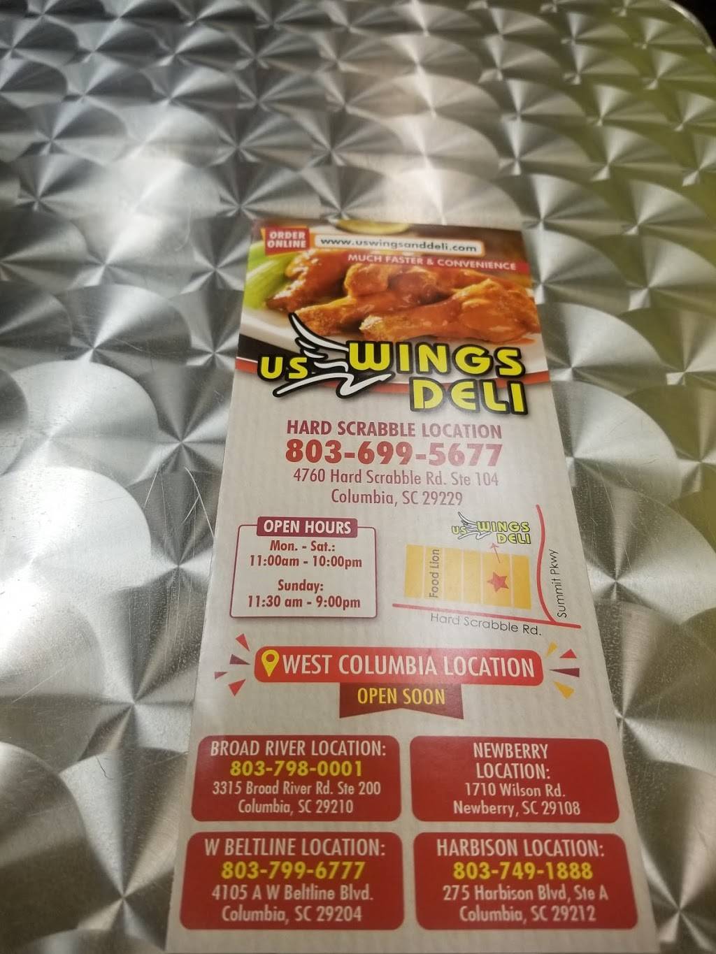 US Wings & Deli | restaurant | 8625 4760 HardScrabble Rd #104, Columbia, SC 29229, USA | 8036995677 OR +1 803-699-5677