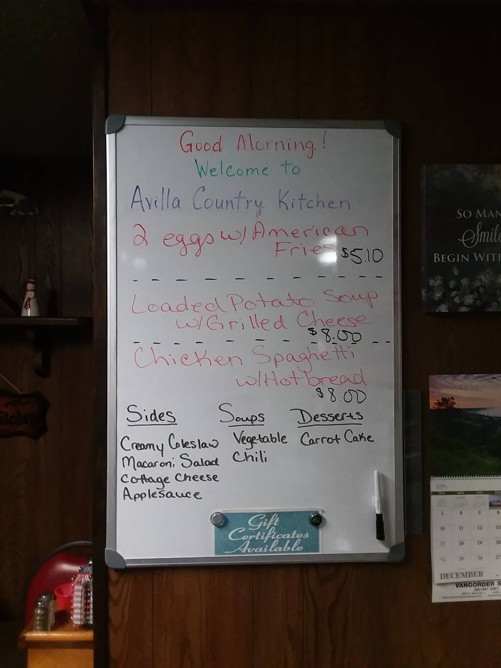 Avilla Country Kitchen | restaurant | 108 W Albion St, Avilla, IN 46710, USA | 2608972612 OR +1 260-897-2612