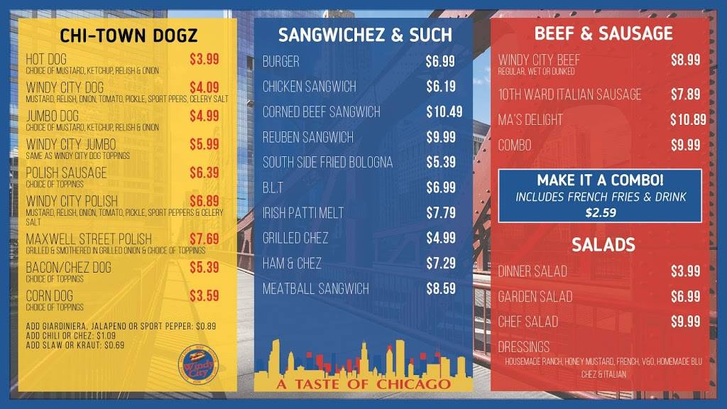 Windy City Dogz | restaurant | 5643 Park St N, St. Petersburg, FL 33709, USA | 7273509993 OR +1 727-350-9993