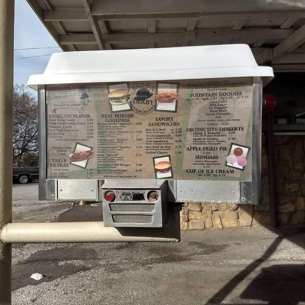 Brown Derby | restaurant | 1830 N Kickapoo Ave, Shawnee, OK 74804, USA | 4052733087 OR +1 405-273-3087