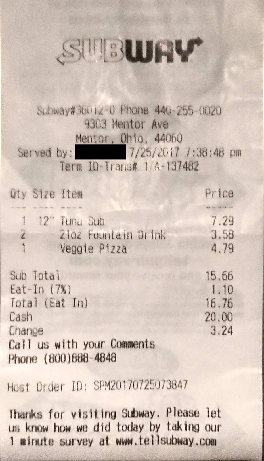 Subway | restaurant | 9303 Mentor Ave, Mentor, OH 44060, USA | 4402550020 OR +1 440-255-0020