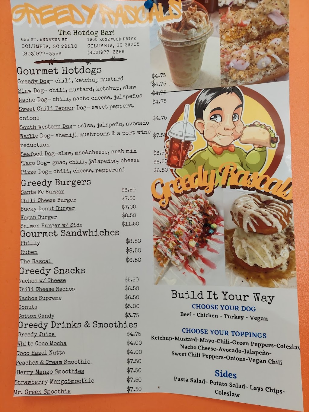 Greedy Rascals Aka The HotDog Bar | restaurant | 651 St Andrews Rd, Columbia, SC 29210, USA | 8039773356 OR +1 803-977-3356