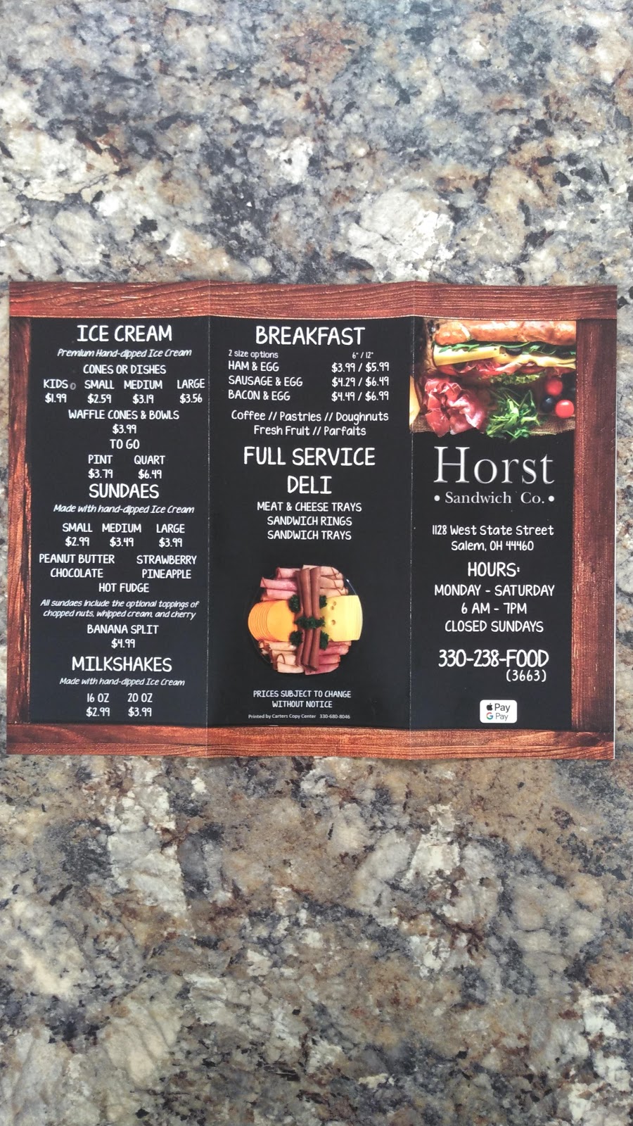 Horst Sandwich Co. | restaurant | 1128 W State St, Salem, OH 44460, USA | 3302383663 OR +1 330-238-3663
