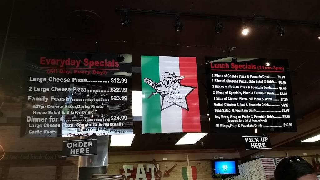 All Star Pizza & Italian Restaurant | restaurant | 6560 FL-7, Coconut Creek, FL 33073, USA | 9544293990 OR +1 954-429-3990