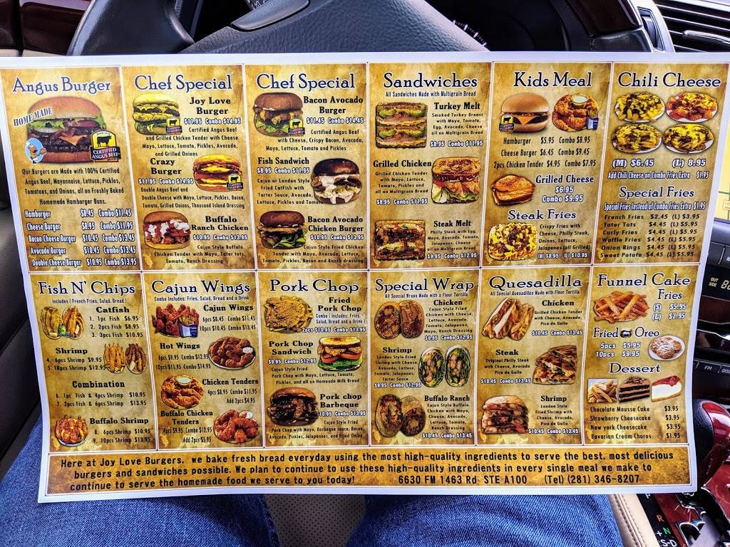 Joy Love Burgers | restaurant | 6630 FM 1463 a100, Katy, TX 77494, USA | 2813468207 OR +1 281-346-8207