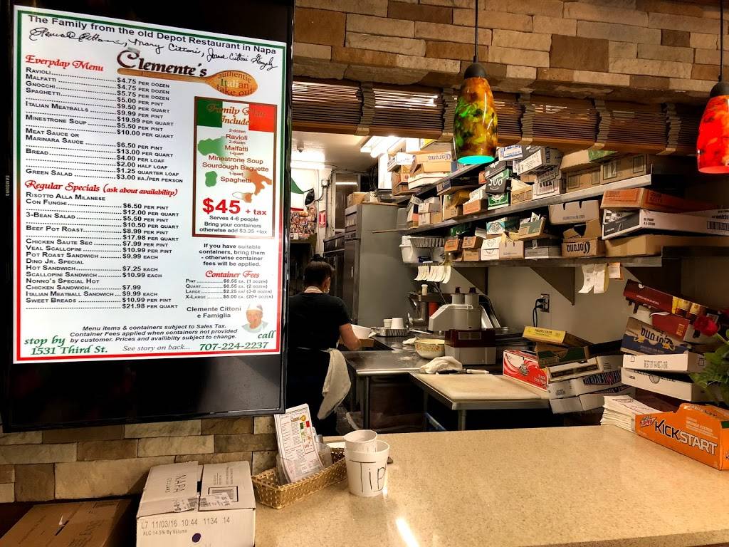 Clementes Authentic Italian Take Out | meal takeaway | 1531 3rd St, Napa, CA 94559, USA | 7072242237 OR +1 707-224-2237