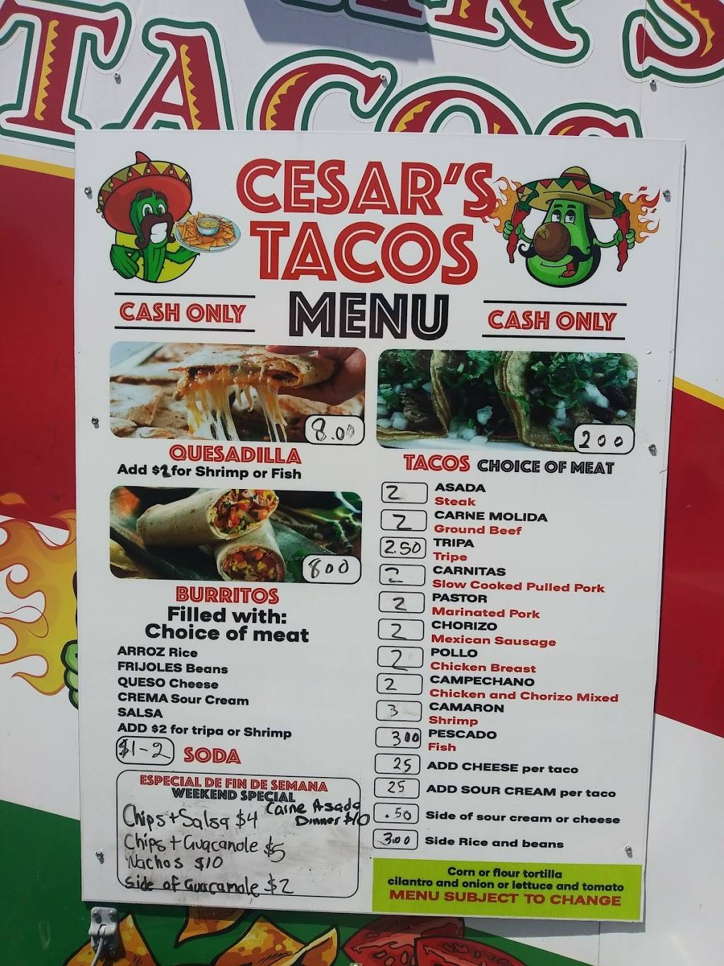 Cesars Tacos | restaurant | 4276 Tamiami Trail, Port Charlotte, FL 33980, USA | 9416233027 OR +1 941-623-3027