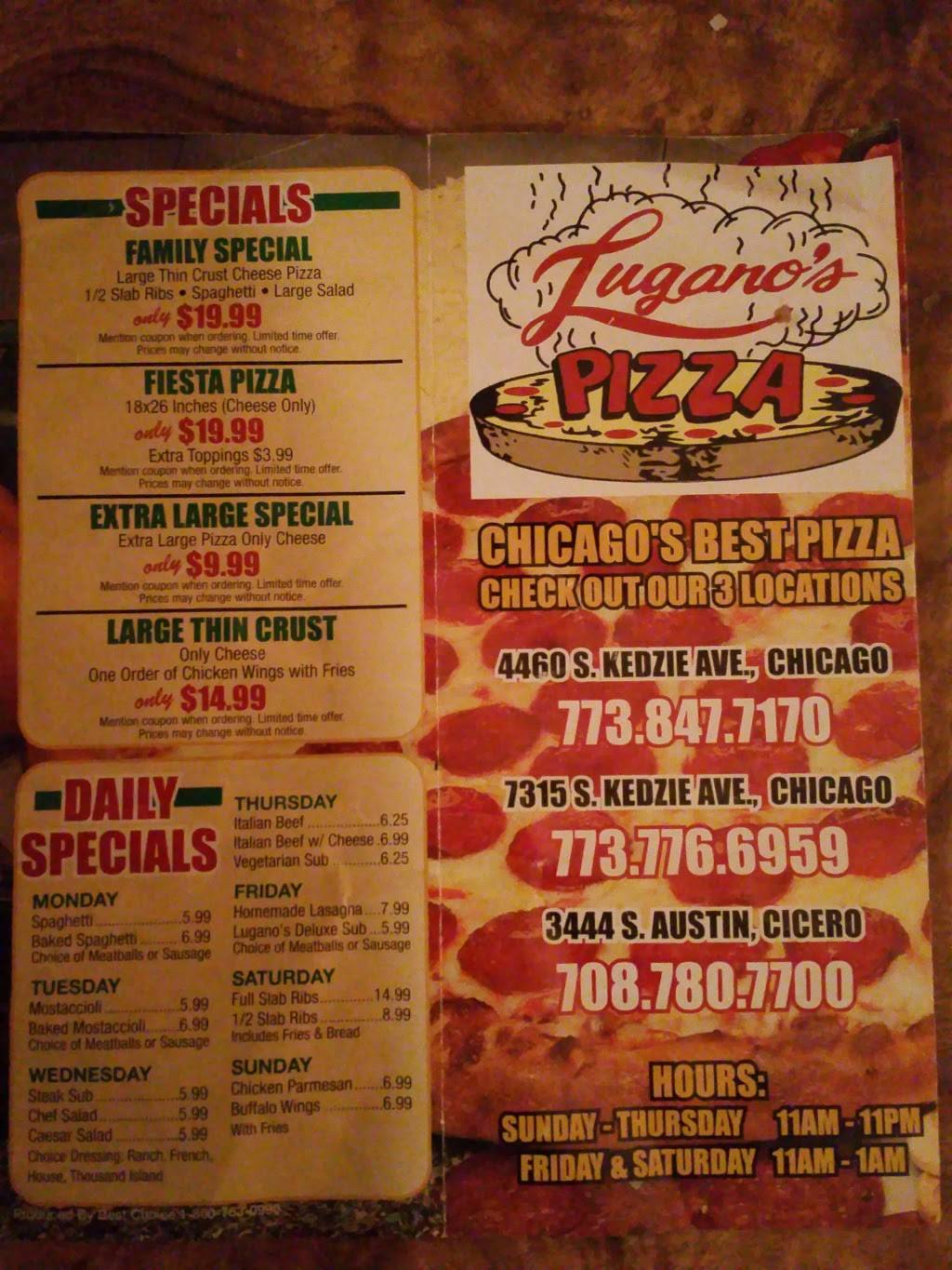 Luganos Pizza | meal delivery | 3444 S Austin Blvd, Cicero, IL 60804, USA | 7087807700 OR +1 708-780-7700
