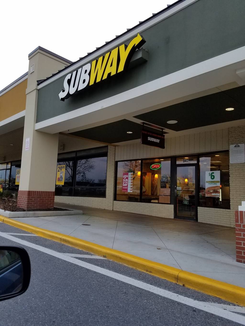 Subway | restaurant | 947 Fairlawn Ave, Laurel, MD 20707, USA | 3016047001 OR +1 301-604-7001