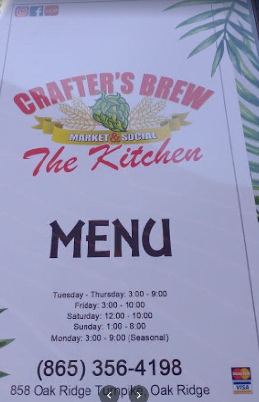 Crafters Brew The Kitchen | restaurant | 858 Oak Ridge Turnpike, Oak Ridge, TN 37830, USA | 8653564198 OR +1 865-356-4198