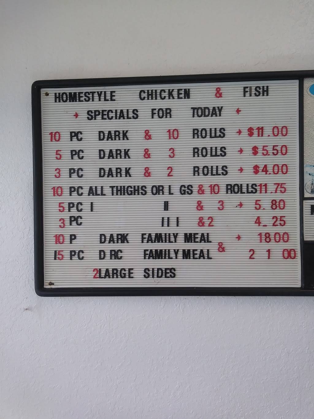 Homestyle Chicken N Fish | restaurant | 404 E Hinson Ave, Haines City, FL 33844, USA | 8634220734 OR +1 863-422-0734