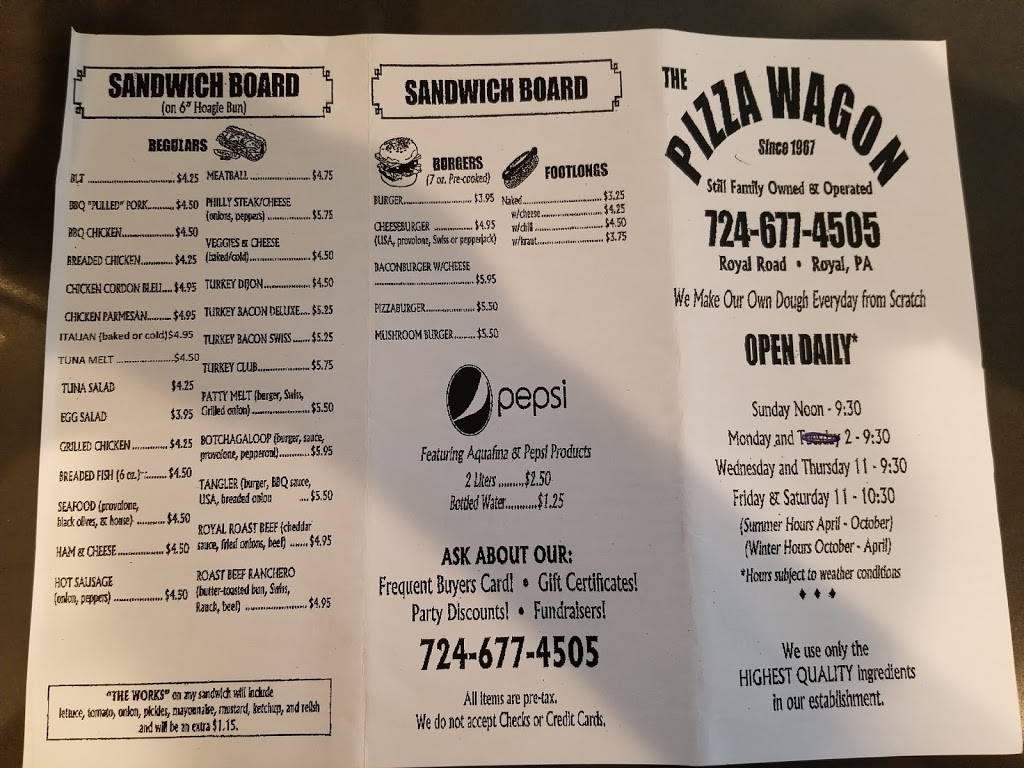 Pizza Wagon | restaurant | 255 Royal Rd, Brier Hill, PA 15415, USA | 7246774505 OR +1 724-677-4505