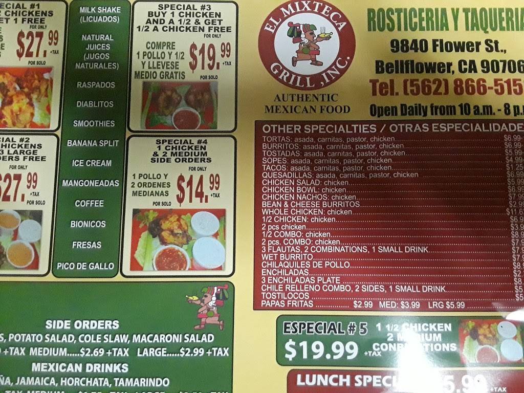 El Mixteca 2 | restaurant | 9840 Flower St, Bellflower, CA 90706, USA | 5628665158 OR +1 562-866-5158