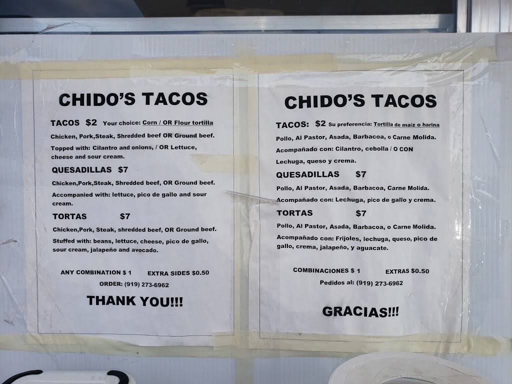 Chidos Taco Truck | restaurant | 3426 Wayne Memorial Dr, Goldsboro, NC 27534, USA | 9192736962 OR +1 919-273-6962