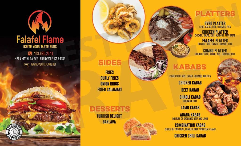 Falafel Flame | restaurant | 470 N Mathilda Ave, Sunnyvale, CA 94085, USA | 4086852141 OR +1 408-685-2141