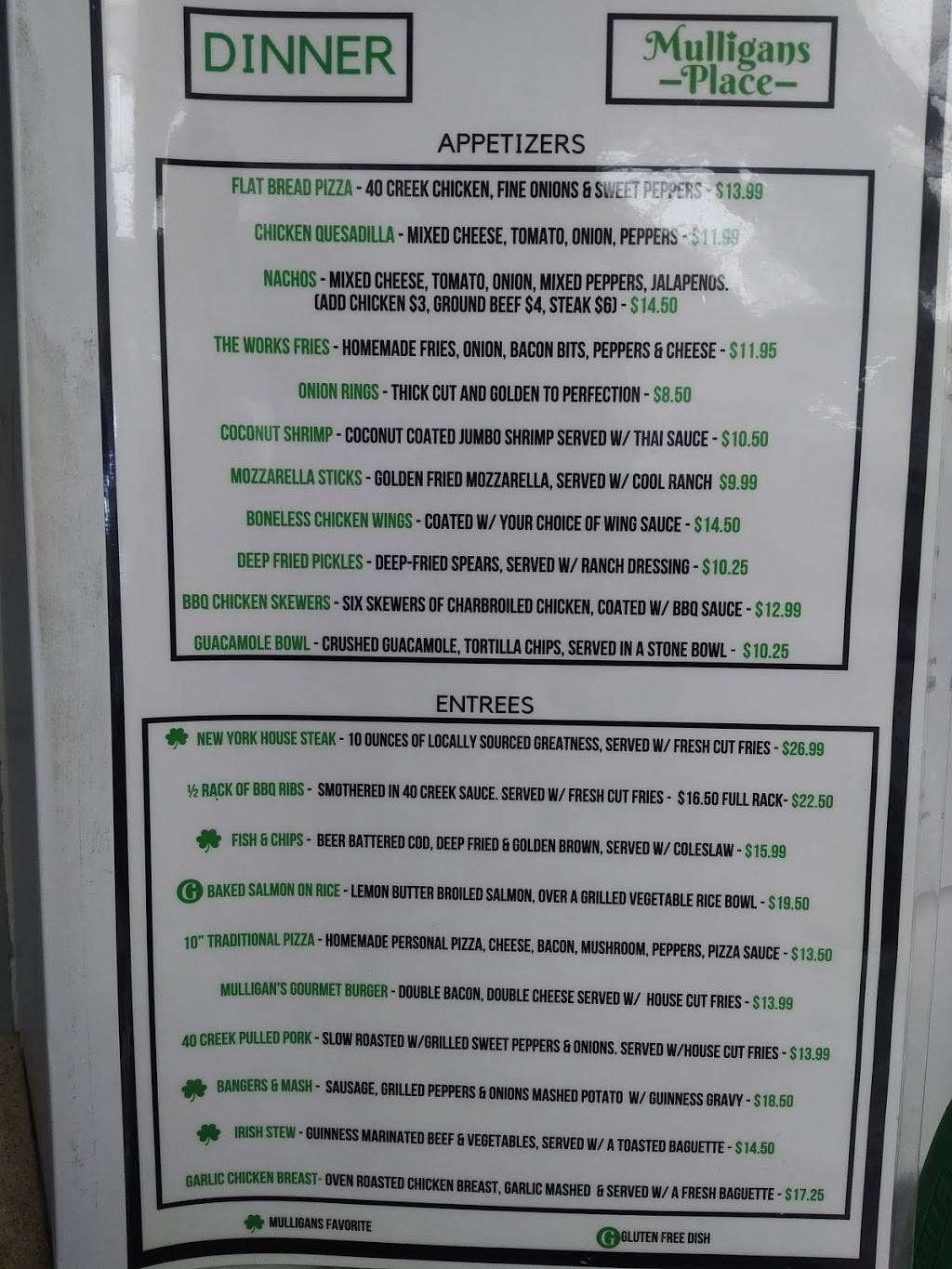 Mulligans Place | restaurant | 101 John Pound Rd, Tillsonburg, ON N4G 4G8, Canada | 5198424142 OR +1 519-842-4142