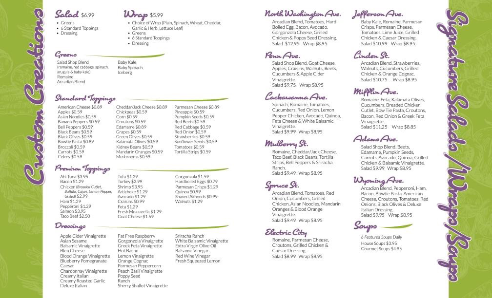 The Salad Shop | restaurant | 316 Penn Ave, Scranton, PA 18503, USA | 5709550335 OR +1 570-955-0335