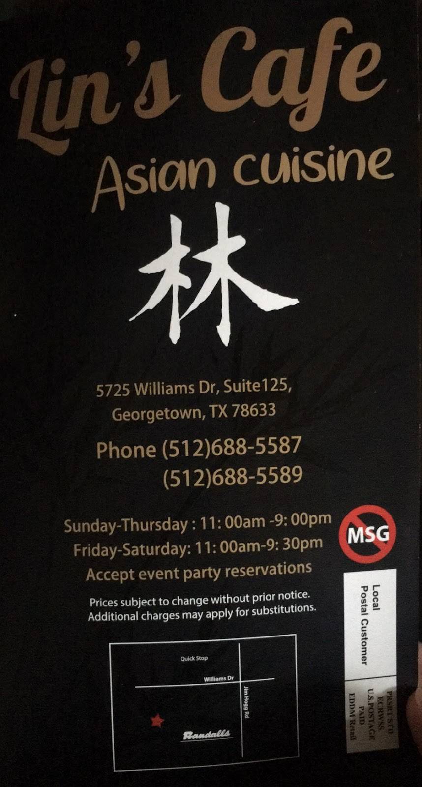 Lins Cafe | restaurant | 5725 Williams Dr Ste 125, Georgetown, TX 78633, USA | 5126885589 OR +1 512-688-5589