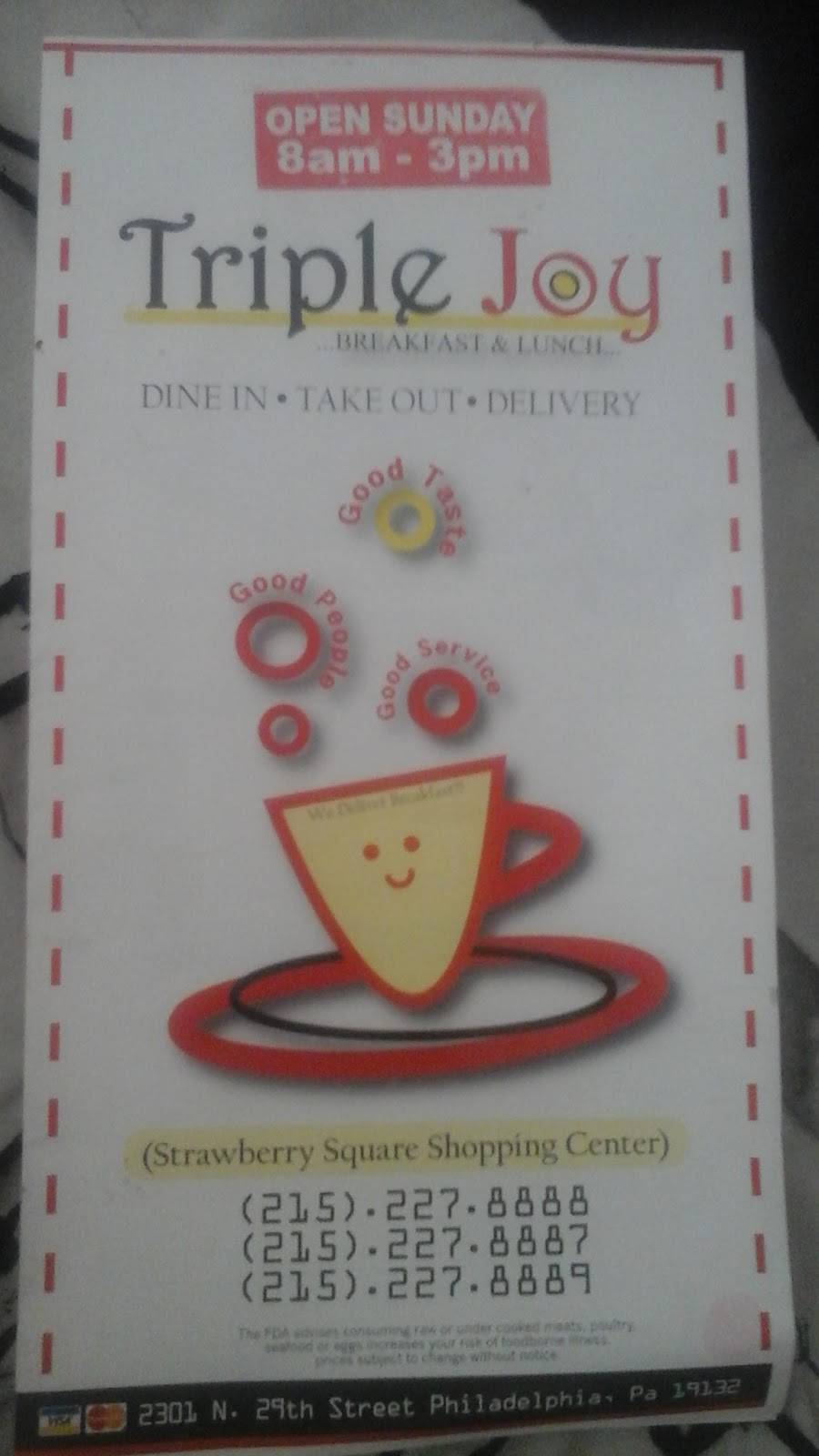 Triple Joy | restaurant | 2301 N 29th St, Philadelphia, PA 19132, USA | 2152278888 OR +1 215-227-8888