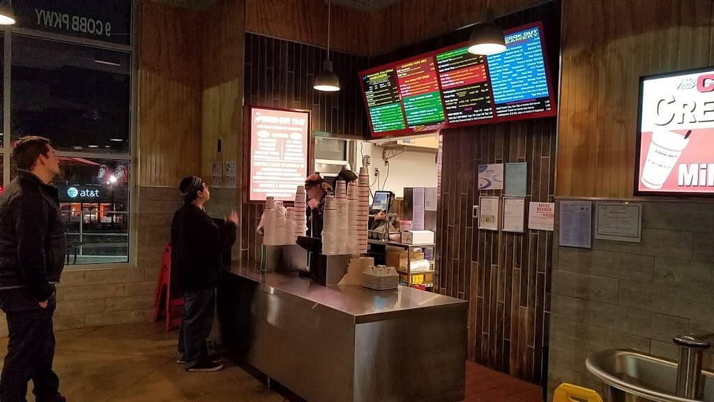 Cook Out | restaurant | 9 Cobb Pkwy N, Marietta, GA 30062, USA | 6786957921 OR +1 678-695-7921