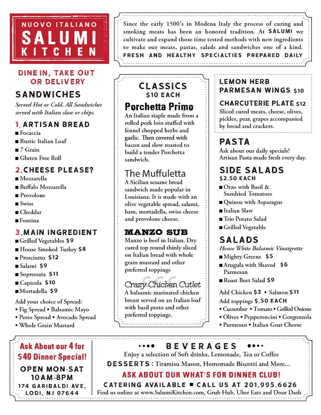 Salumi Kitchen | restaurant | 174 Garibaldi Ave, Lodi, NJ 07644, USA | 2019956626 OR +1 201-995-6626