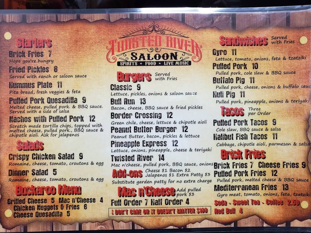 Twisted River Saloon | restaurant | 1444 Main St, Springfield, OR 97477, USA | 5415156656 OR +1 541-515-6656