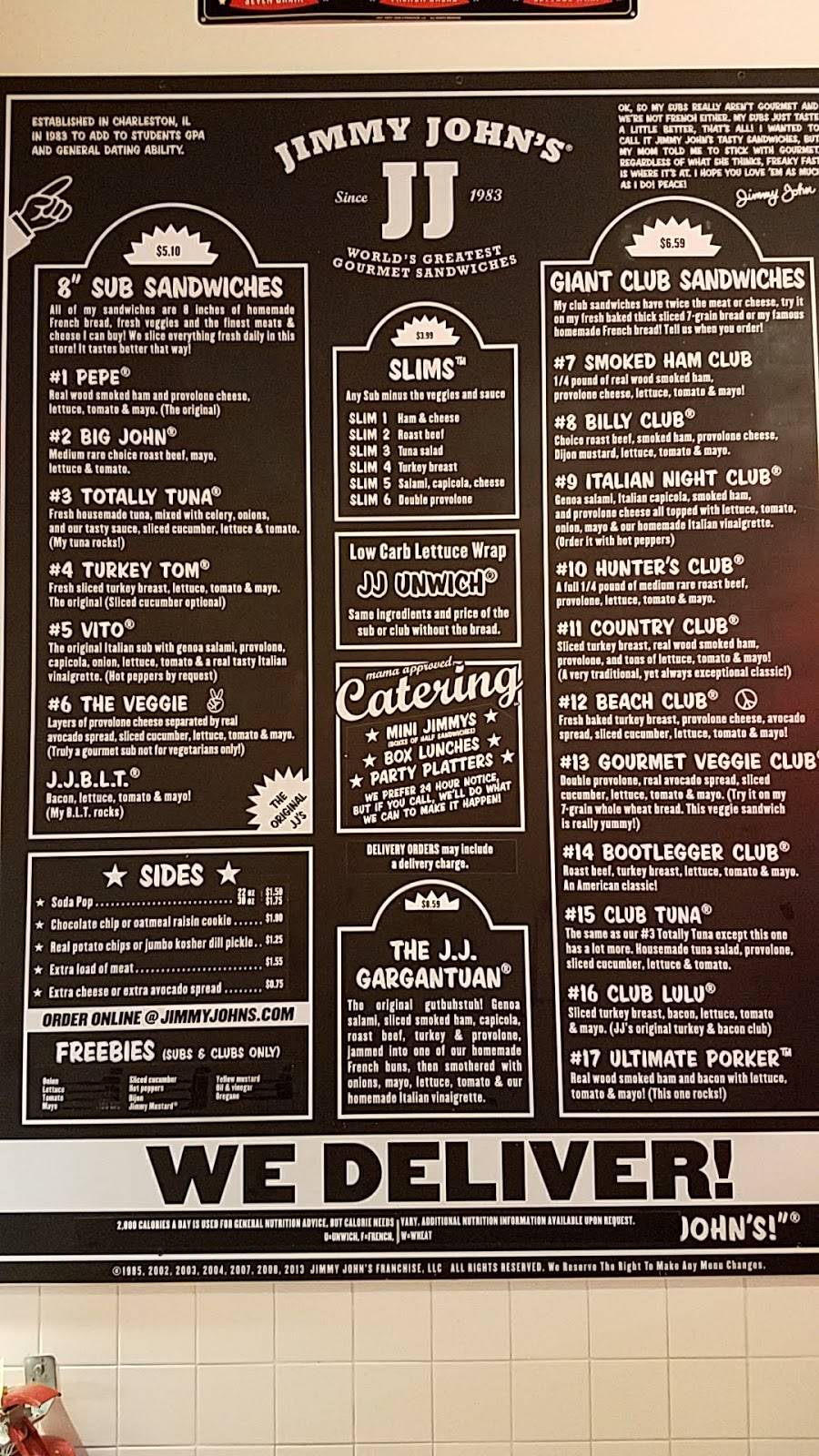 Jimmy Johns | meal delivery | 6430 Green Bay Rd Ste. 116, Kenosha, WI 53142, USA | 2626536400 OR +1 262-653-6400