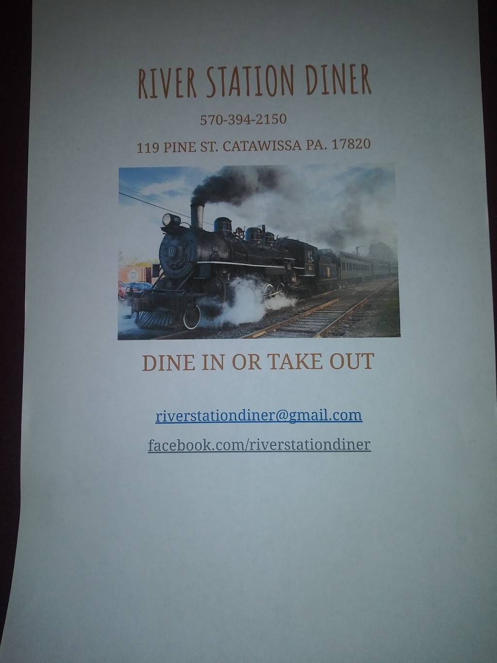 River Station Diner | restaurant | 119 Pine St, Catawissa, PA 17820, USA | 5703942150 OR +1 570-394-2150