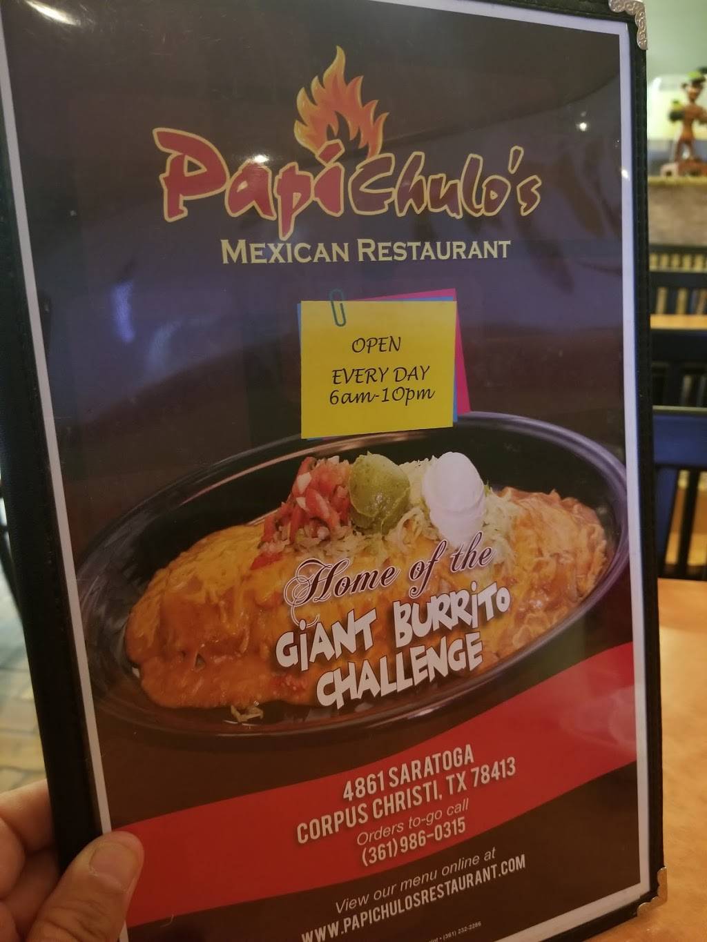 Papi Chulos Mexican Restaurant | restaurant | 4861 Saratoga Blvd, Corpus Christi, TX 78413, USA | 3619860315 OR +1 361-986-0315
