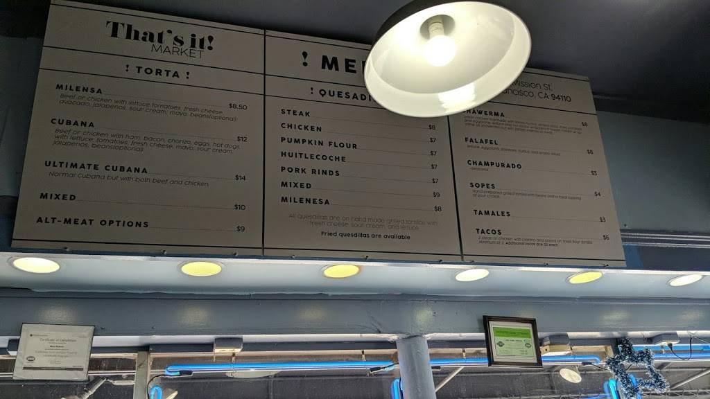 Thats It | restaurant | 2699 Mission St, San Francisco, CA 94110, USA | 4152859833 OR +1 415-285-9833