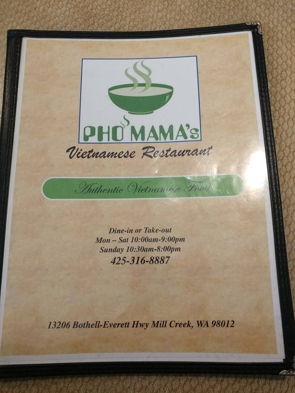 Pho Mamas | restaurant | 13206 Bothell Everett Hwy #401c, Mill Creek, WA 98012, USA | 4253168887 OR +1 425-316-8887