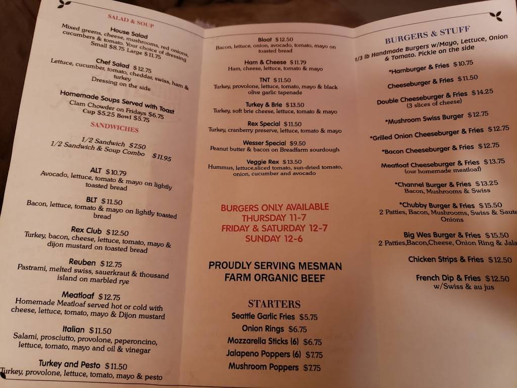 The Rex | restaurant | 19271 Best Rd, Mt Vernon, WA 98273, USA | 3604665522 OR +1 360-466-5522