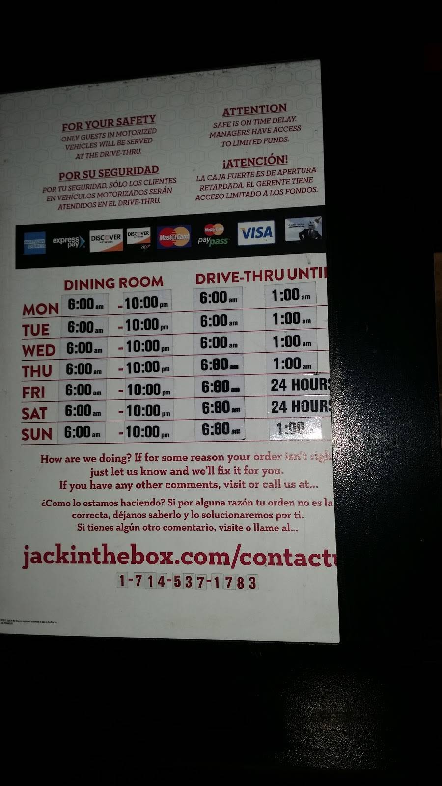 Jack in the Box | restaurant | 8971 Garden Grove Blvd, Garden Grove, CA 92844, USA | 7145371783 OR +1 714-537-1783